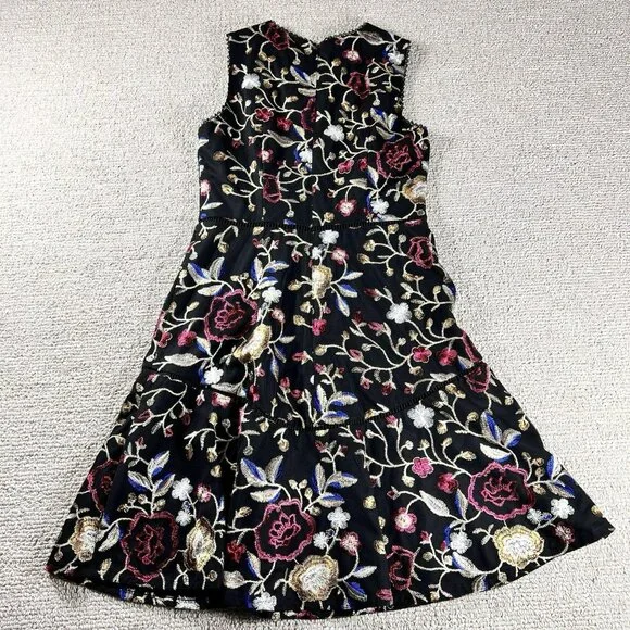 Vince Camuto Sleeveless Colorful Floral Dress Black Women’s Size 4 - Picture 8 of 16